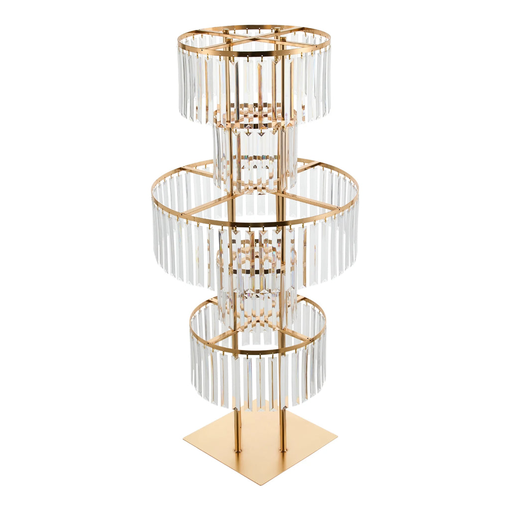 1/2Pcs 5-Tier Gold Acrylic Wedding Flower Stand 110cm Crystal Style Floor Standing Centerpiece for Wedding Party Event Decorate