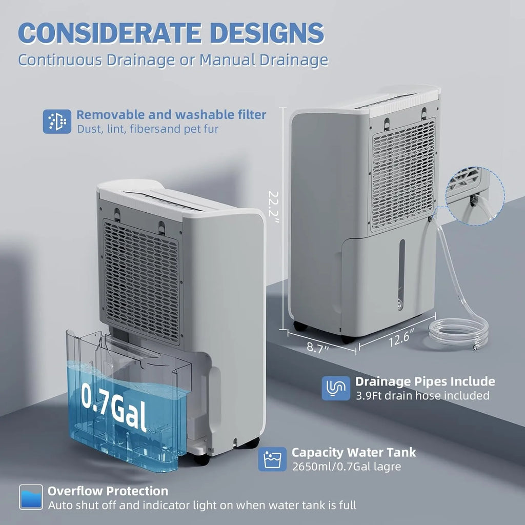 AIRPLUS 70 Pint Dehumidifier for Home Basements Large Room