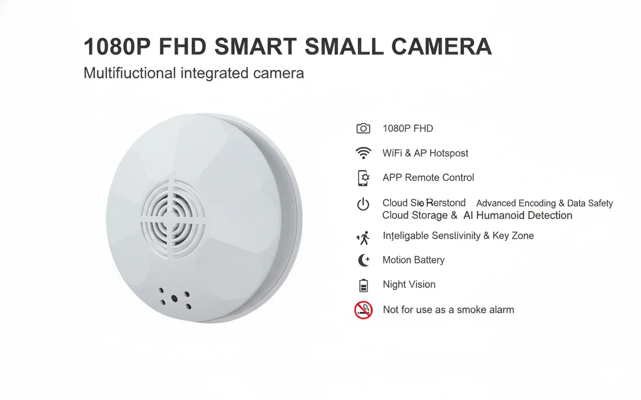 X-S1 Mini Ceiling Security Camera – 1080P HD WiFi with Night Vision, Motion Detection & 256GB Storage for Home & Office
