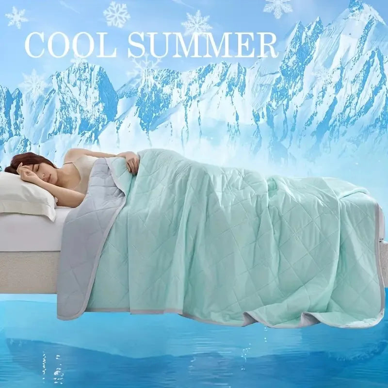 1pc Large Cooling Blanket for Hot Sleepers, Dual-Sided Soft & Lightweight Summer Bedding, Contemporary Geometric Pattern,
