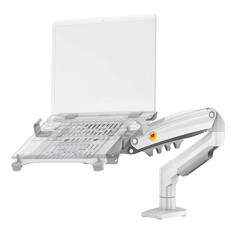 Hyvarwey 2-in-1 Monitor & Laptop Desk Mount – Gas Spring Arm for 17–30" Screens & 10–17" Laptops