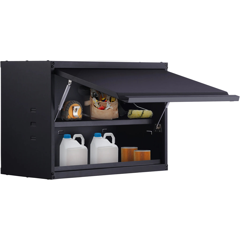 SucceBuy 120lbs per Shelf Metal Storage Cabinet 20'' Tall Wall-Mounted Steel Garage Cabinet with Adjustable Shelf