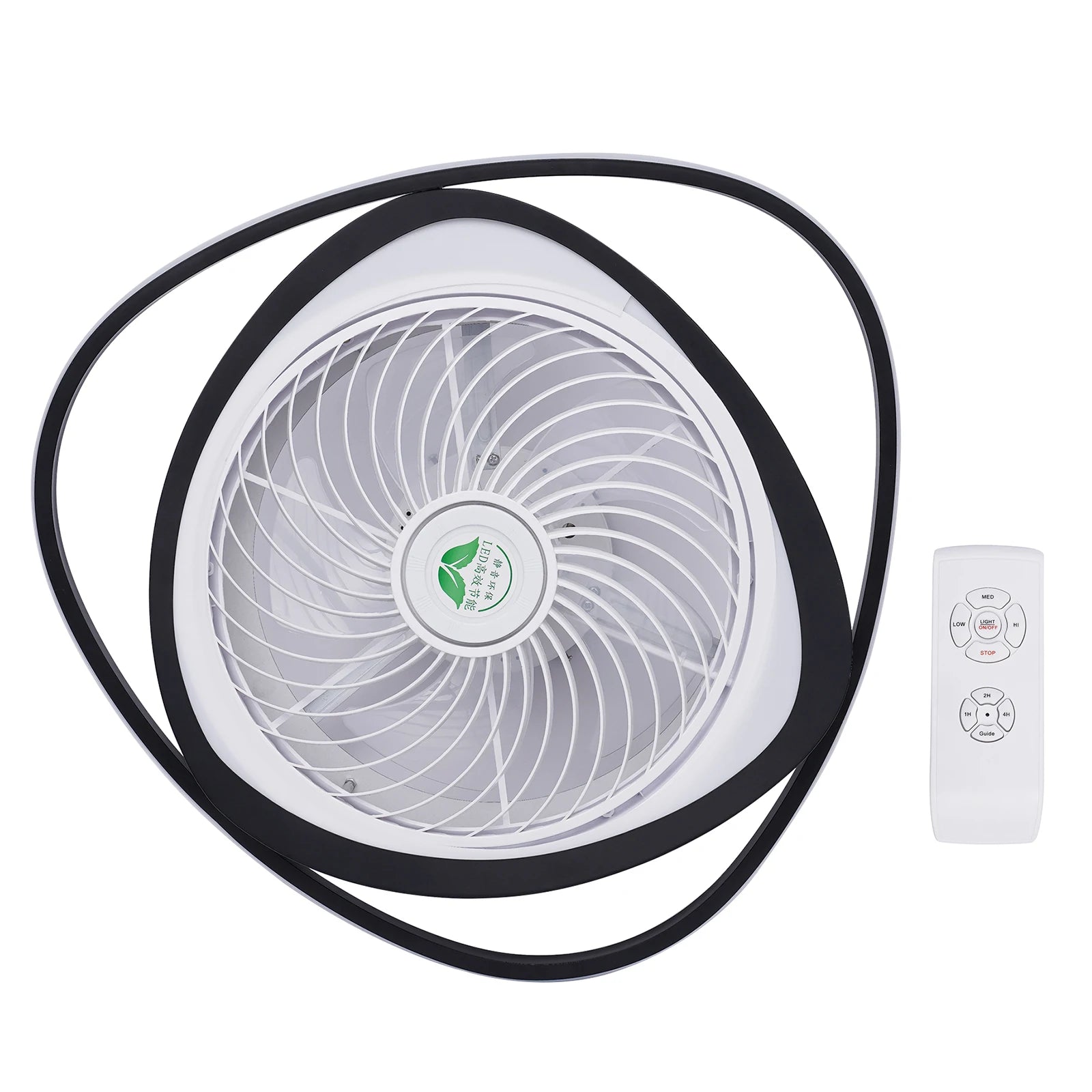 20" LED Ceiling Fan with Light — Remote Control, Dimmable, 3 Speeds, Invisible Blade, Low Profile
