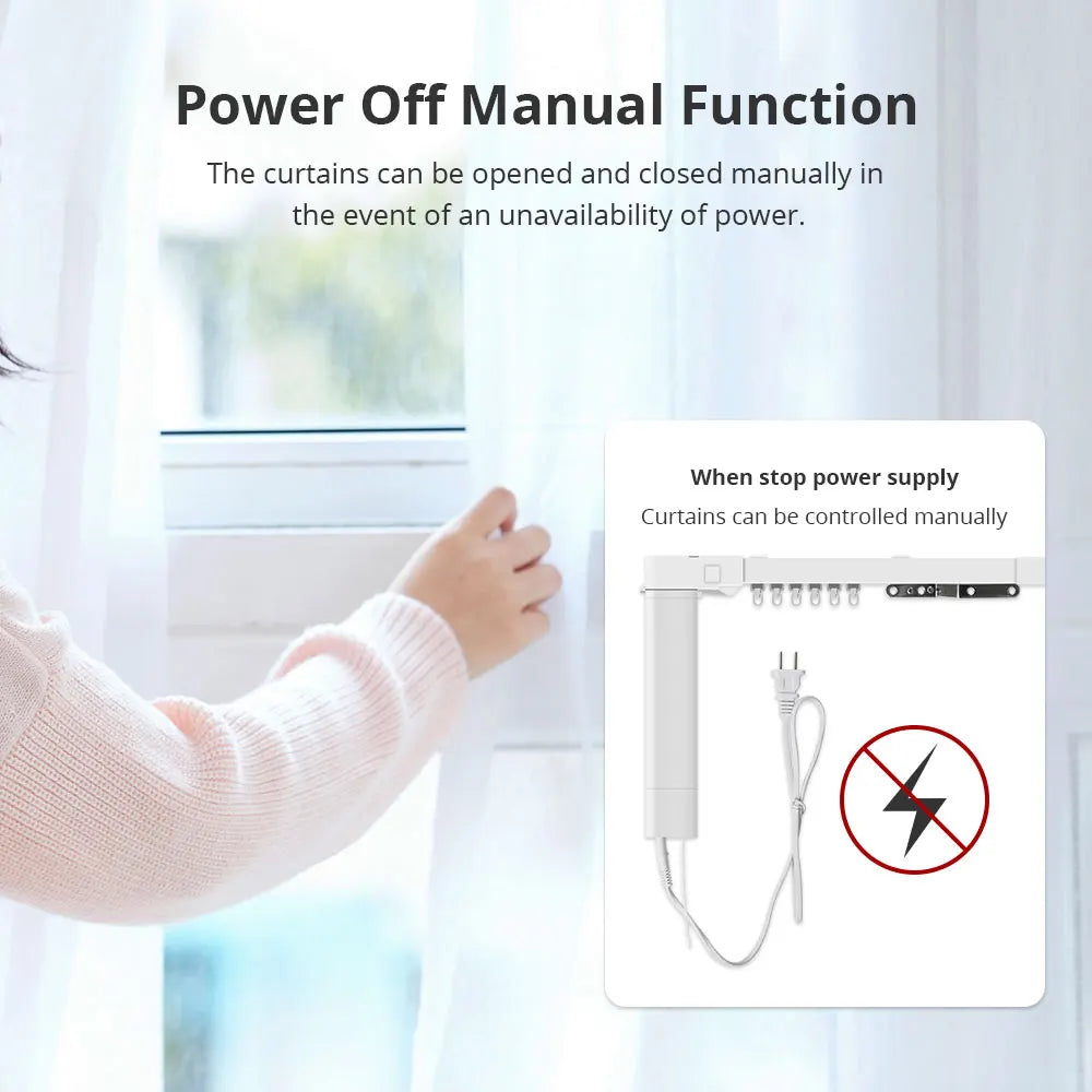 Zemismart Smart Electric Curtain Track — Matter over WiFi, Works with HomeKit, Alexa, Google Home & SmartThings