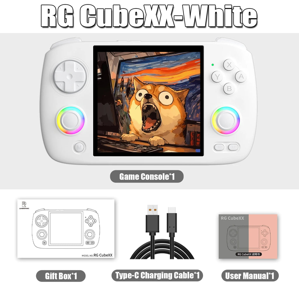 ANBERNIC RG CubeXX Handheld Game Console 3.95 Inch IPS Screen 64 Bit Linux System Supports 5G WiFi Bluetooth TV HD Out RGCUBEXX