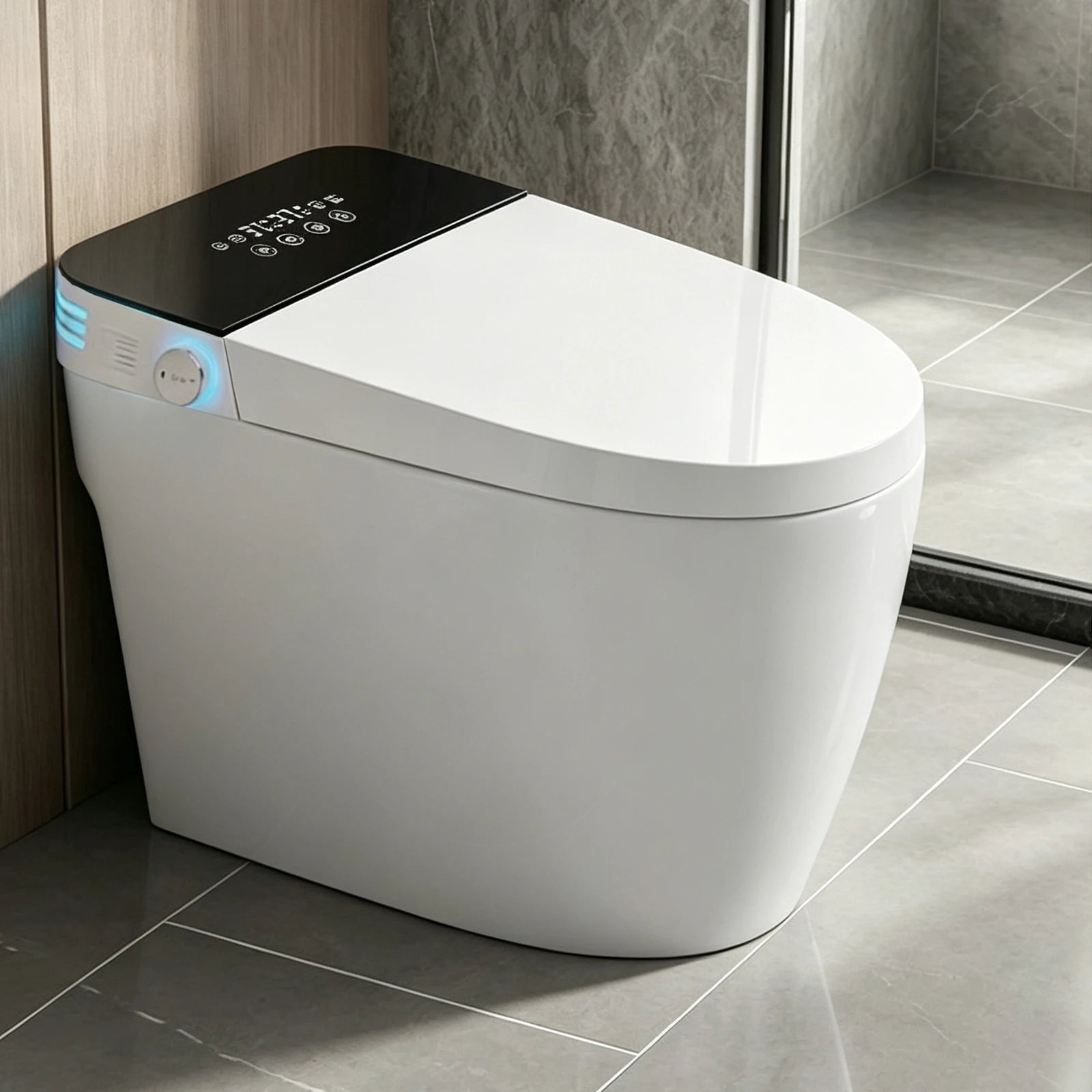 Smart Toilet with Built-in Bidet - Auto Open/Close, Heated Seat, Warm Water Wash & Auto Dual Flush | Model ST-TC01