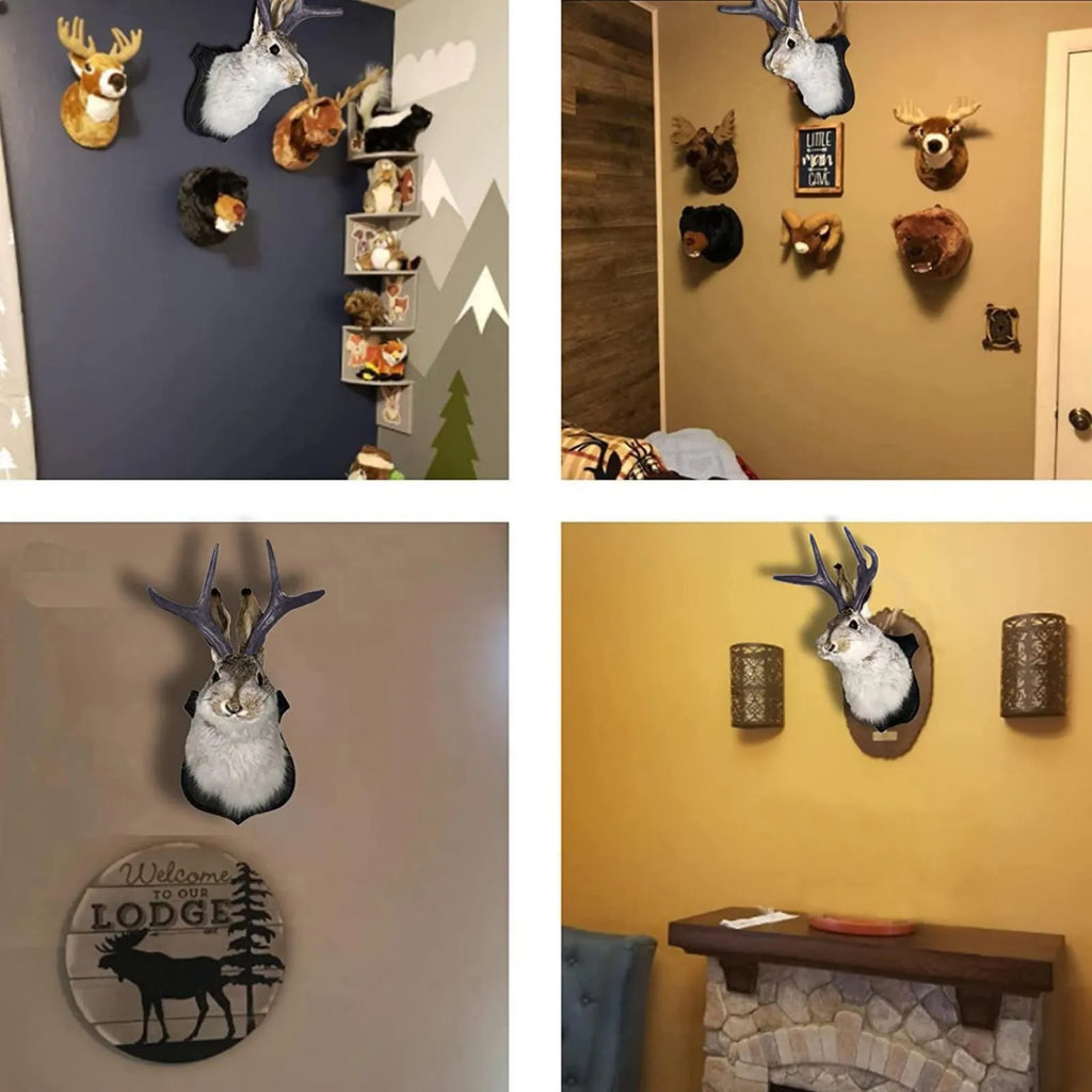 Jackalope Bunny Head Wall Mount | Resin Faux Taxidermy Wall Décor