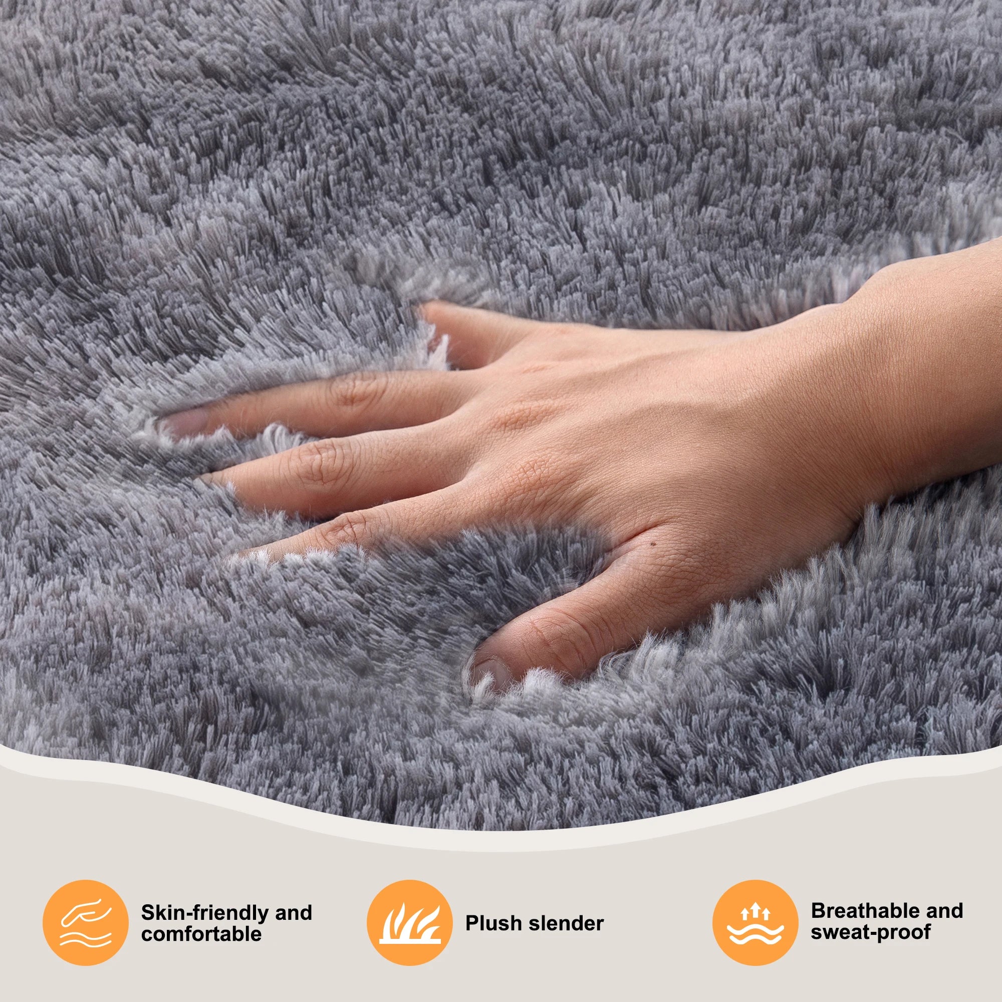 Ultra-Soft Puffy Rug - Anti-Slip Tufted Polyester Floor Mat for Bedroom, Living Room & Nursery