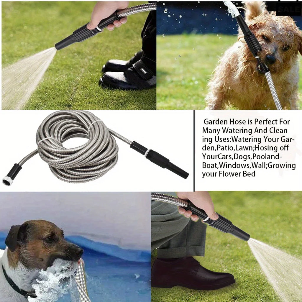 25 Ft 304 Stainless Steel Water Pipe Anti Freezing and Anti Extrusion Fit for Garden Irrigation and Home Watering