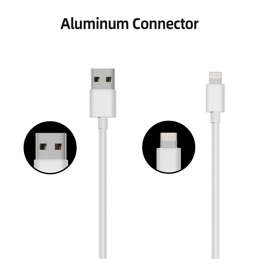 6-Pack Lightning Cables | 6ft 2.4A Fast Charging for iPhone, iPad & iPod