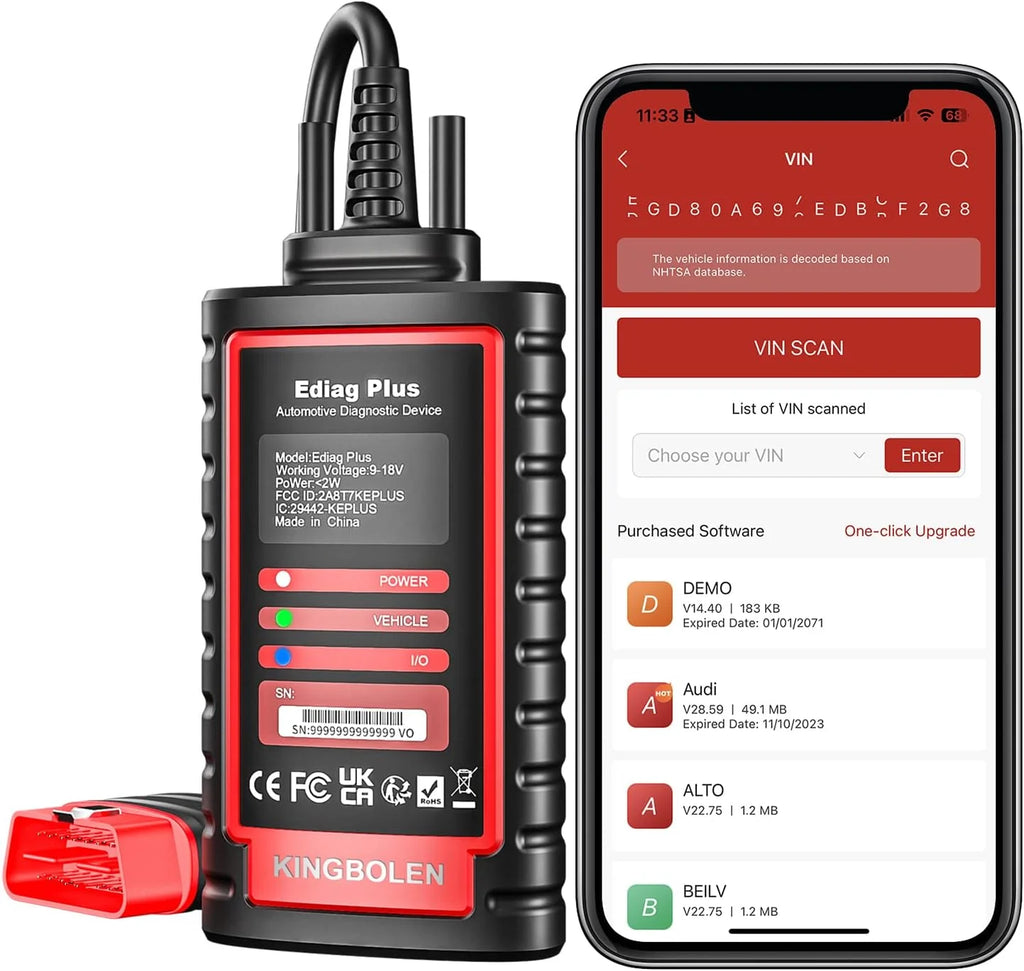 KINGBOLEN Ediag Plus Thinkdiag 2 OBD2 Scanner Support CAN FD 16 Reset Bidirectional Control ECU Coding OBD2 Diagnostic Scanner