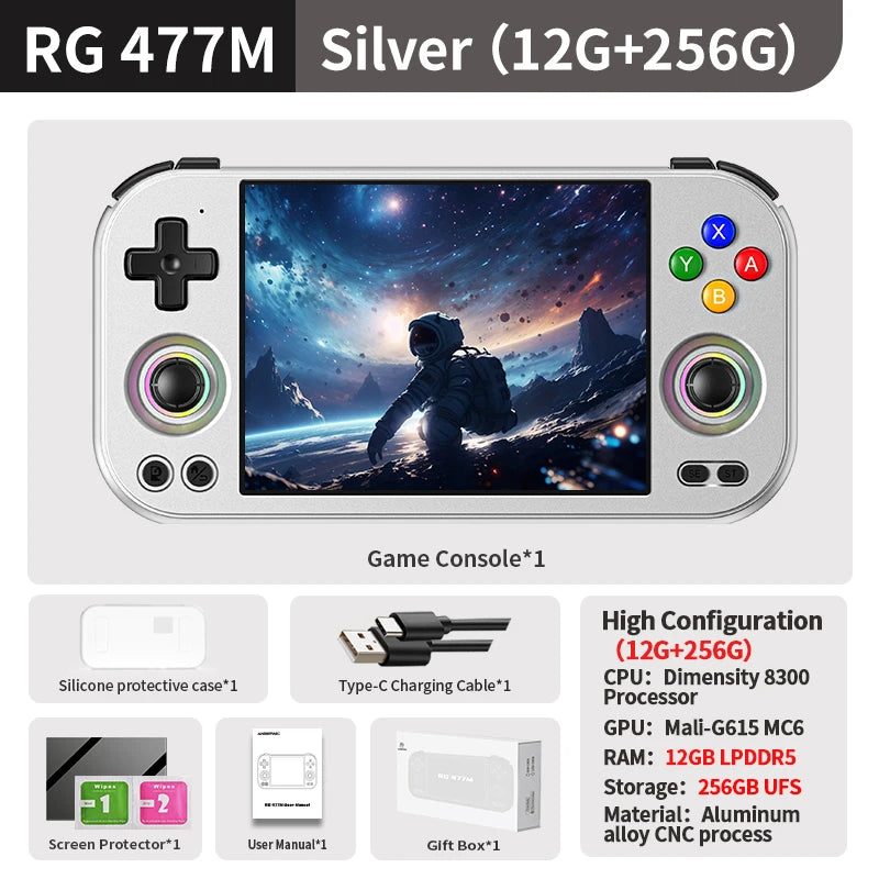 ANBERNIC RG 477M Retro Handheld Games Console 4.7" LTPS In-Cell Touch Screen Aluminum Alloy Android 5300mAh AI Assistant RG477M