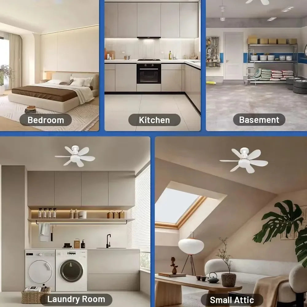 40W Ceiling Fan with Remote Control & Dimmable LED Light | Silent Modern Fan for Bedroom & Living Room