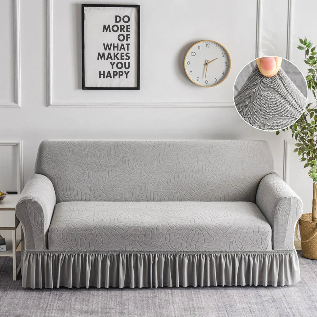 Waterproof Jacquard Stretch Sofa Cover — Anti-Slip, Machine Washable, 1-4 Seater Sizes