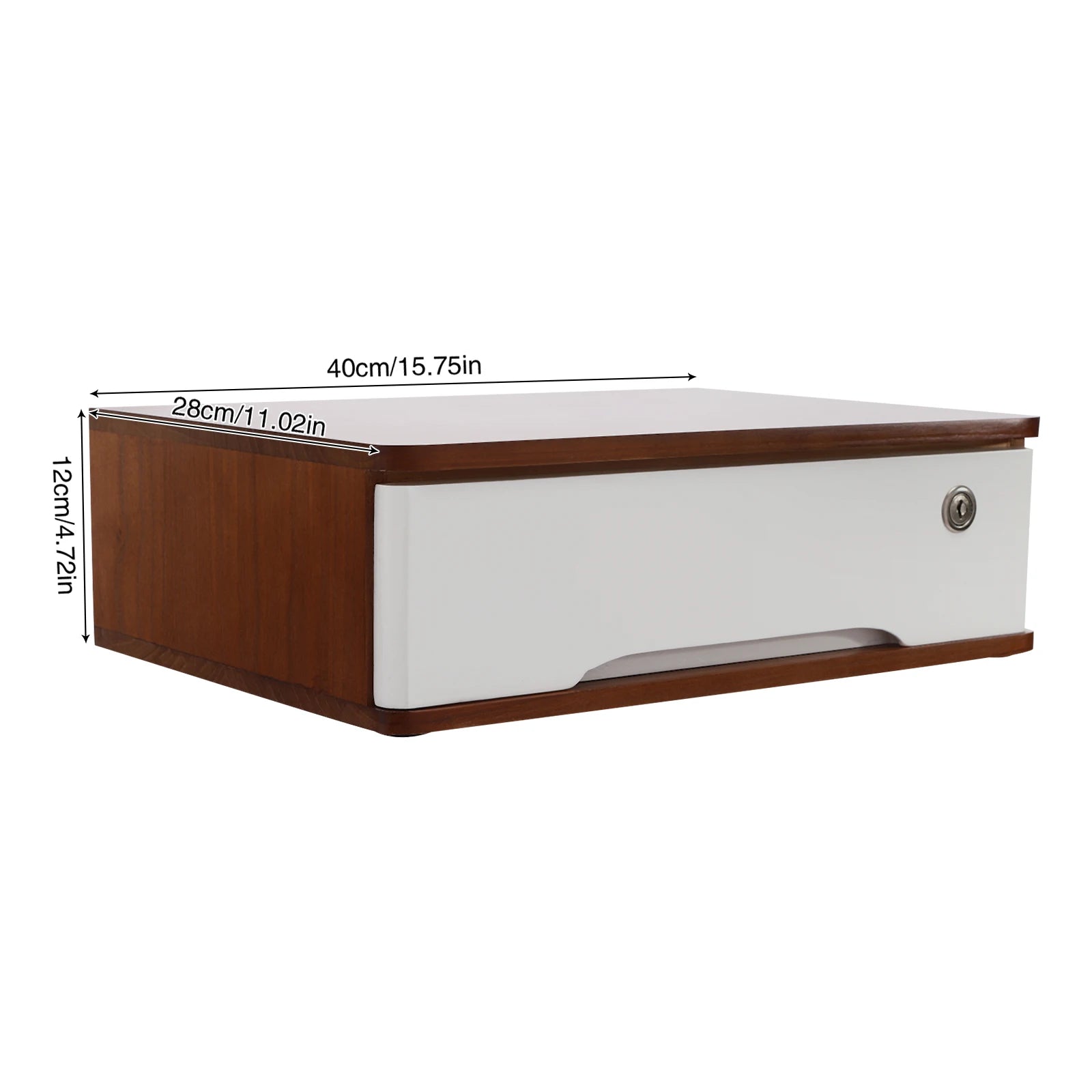 1/2/3 Tier Desktop Storage Box, Wooden Drawer Organizer with Lockable Drawers, No Assembly Required