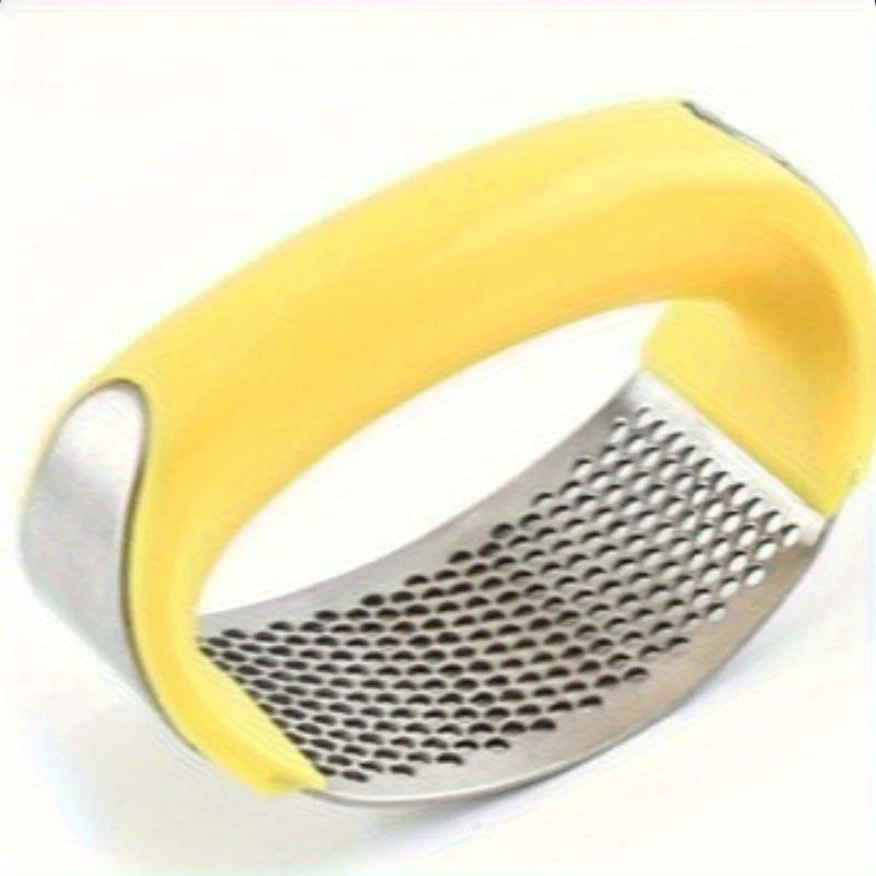 Stainless Steel Garlic Press Rocker - Easy-Squeeze Garlic Mincer & Kitchen Tool