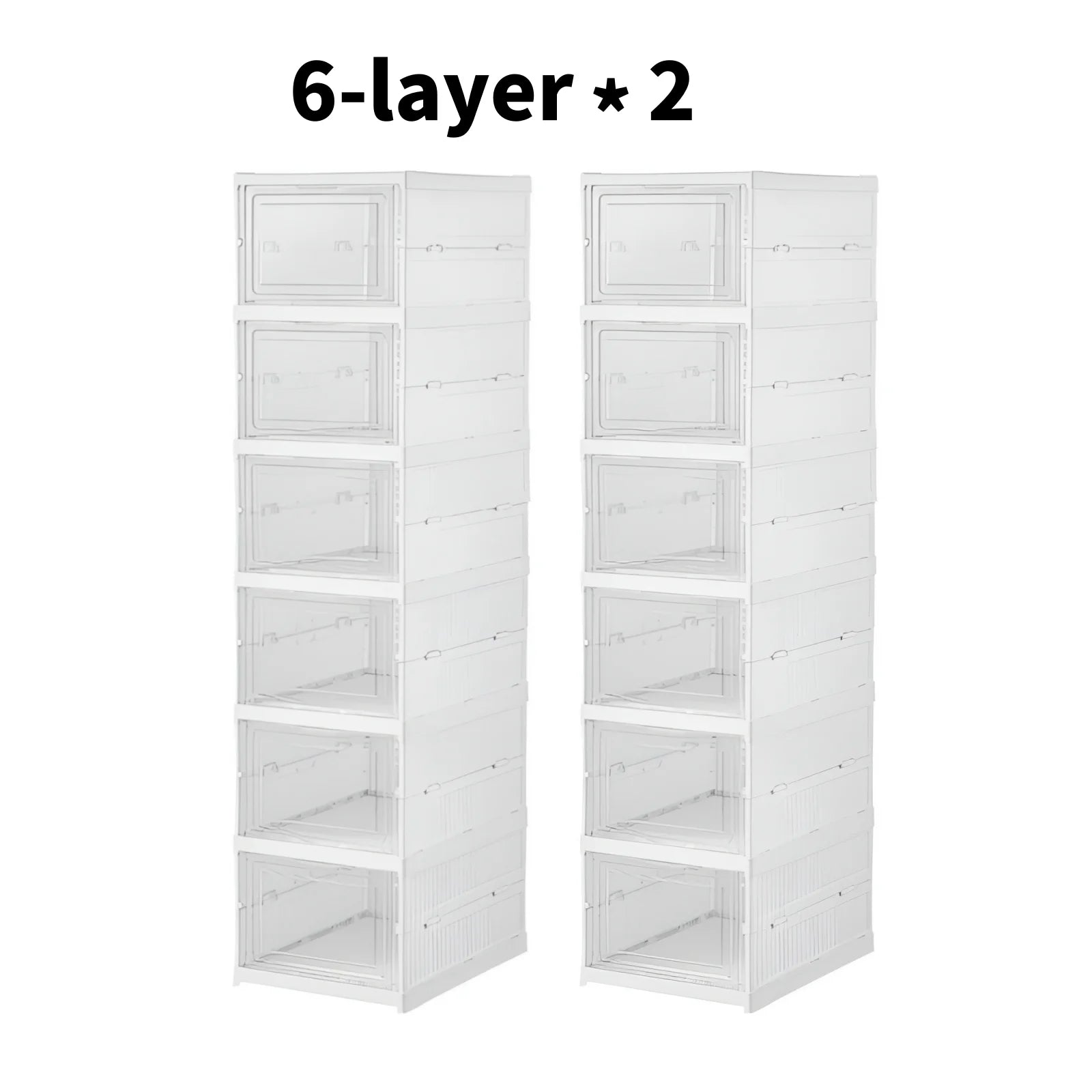 Foldable Clear Shoe Storage Box – Stackable 1–6 Layer Dustproof Organiser for Closet, Dorm & Apartment