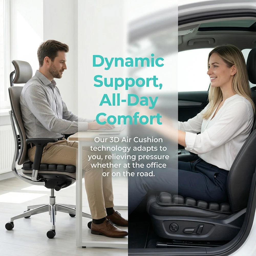49-Cell Air Seat Cushion – Breathable Knitted Ergonomic Cushion for Office, Home & Outdoor Use