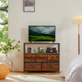 JHK TV Stand & Dresser with 5 Fabric Drawers — Fits Up to 45" TV, 39.7"W, Lightweight & Multi-Room