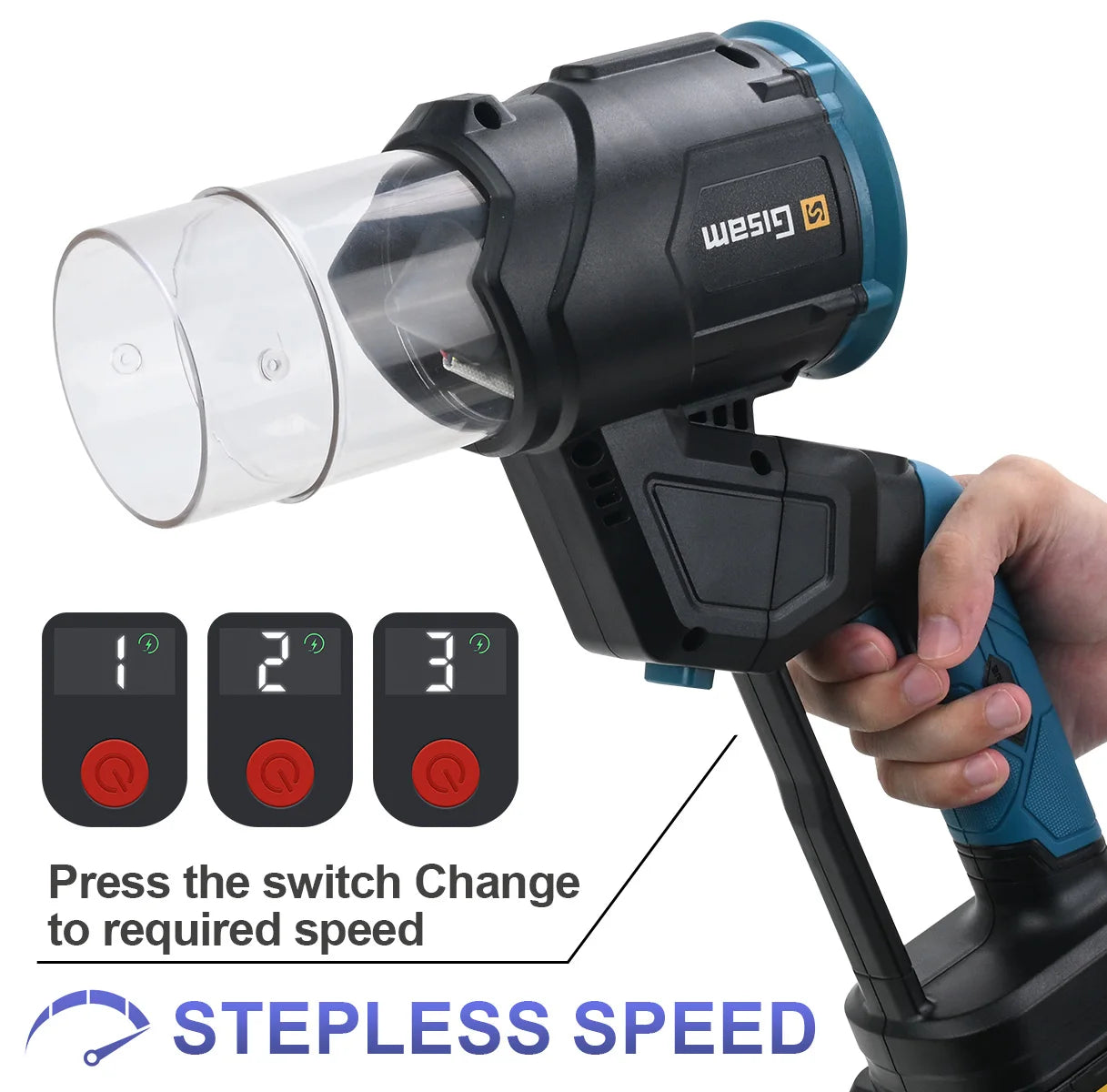 Gisam Brushless Electric Turbo Blowers Fan 35000RPM Air Blower Handheld Leaf Blower Dust Blowing for Makita 18V Battery Pins