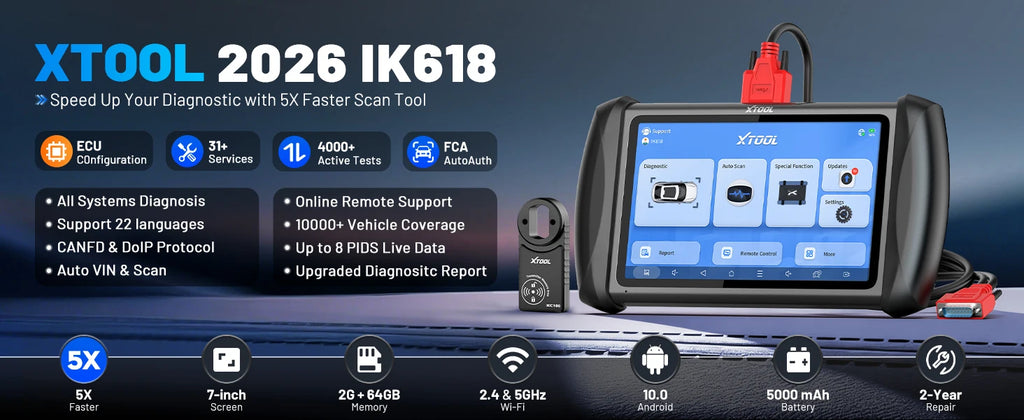 XTOOL InPlus IK618 IMMO Key Programming Tool Car Diagnostic Tools Key Programmer All Key Lost & Add Key With KC100 VS X100 PAD3