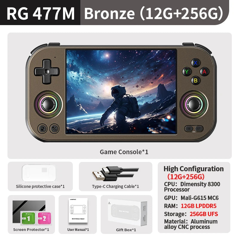 ANBERNIC RG 477M Retro Handheld Games Console 4.7" LTPS In-Cell Touch Screen Aluminum Alloy Android 5300mAh AI Assistant RG477M