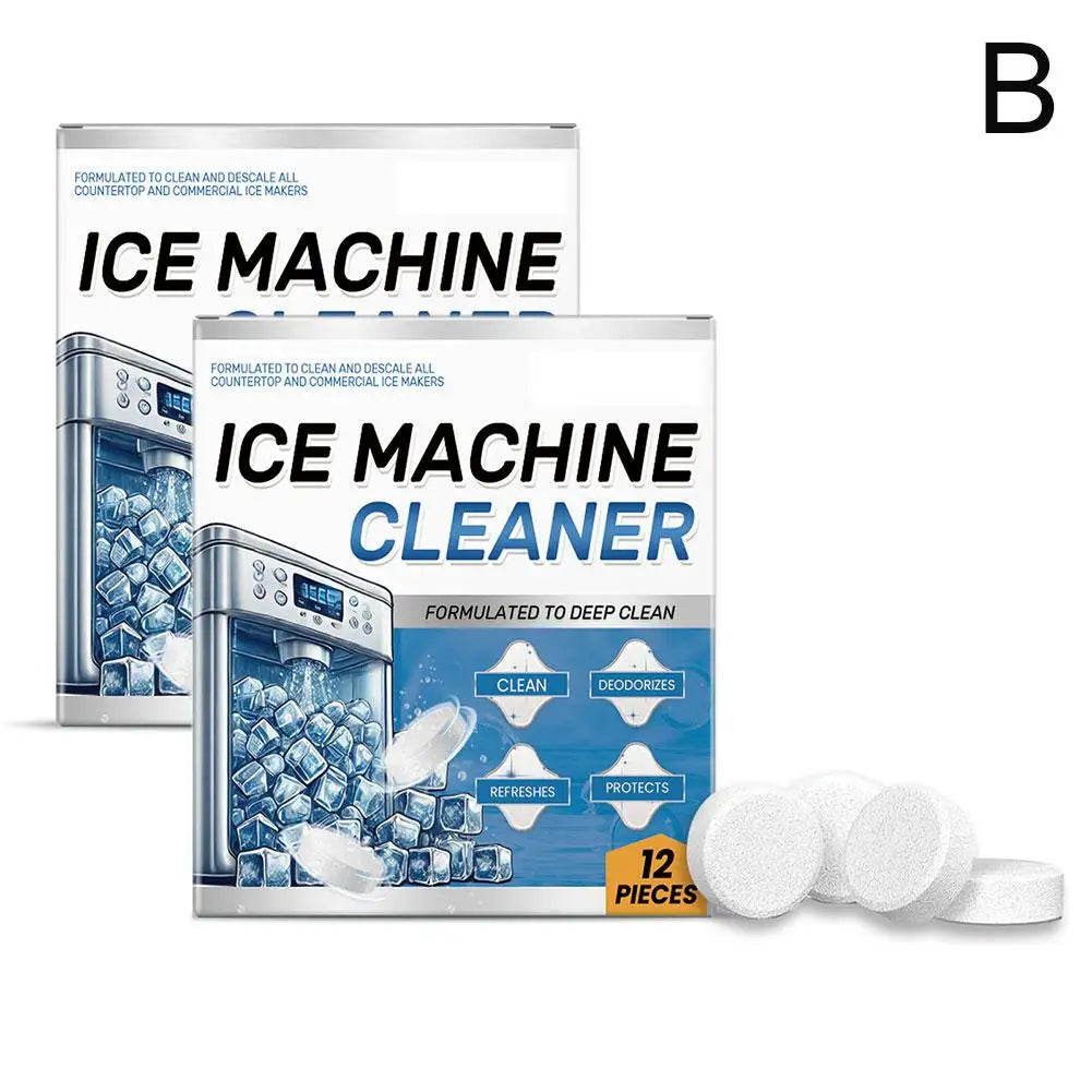 12pcs Ice Machine Cleaning Tablets Home Appliance Care Descaling Deodorizing Prolonging Ice Maker Lifespan Household Tool