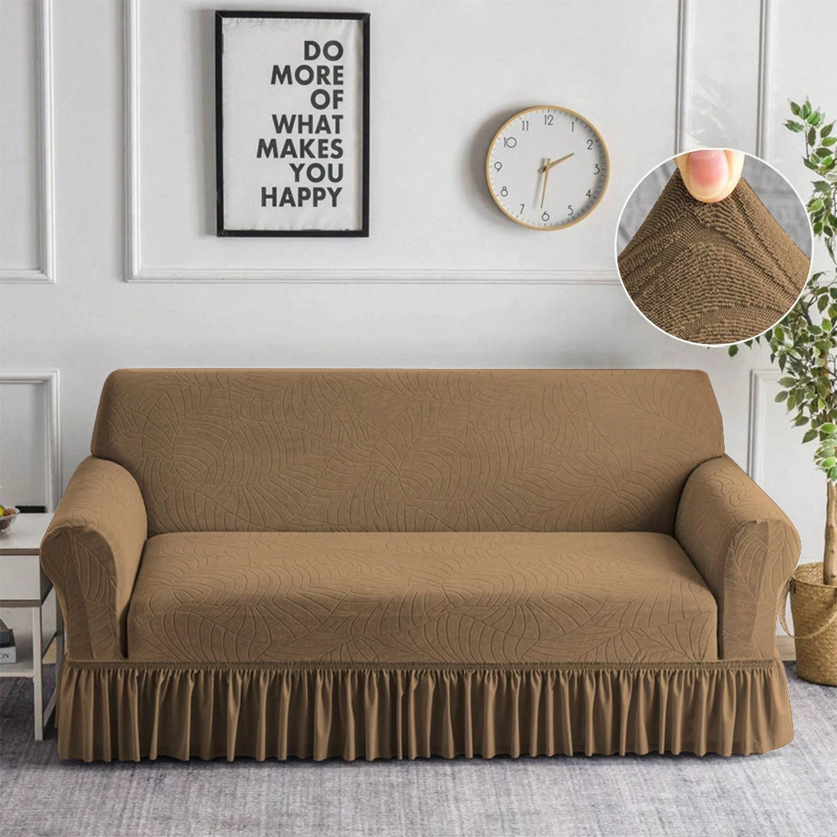Waterproof Jacquard Stretch Sofa Cover — Anti-Slip, Machine Washable, 1-4 Seater Sizes