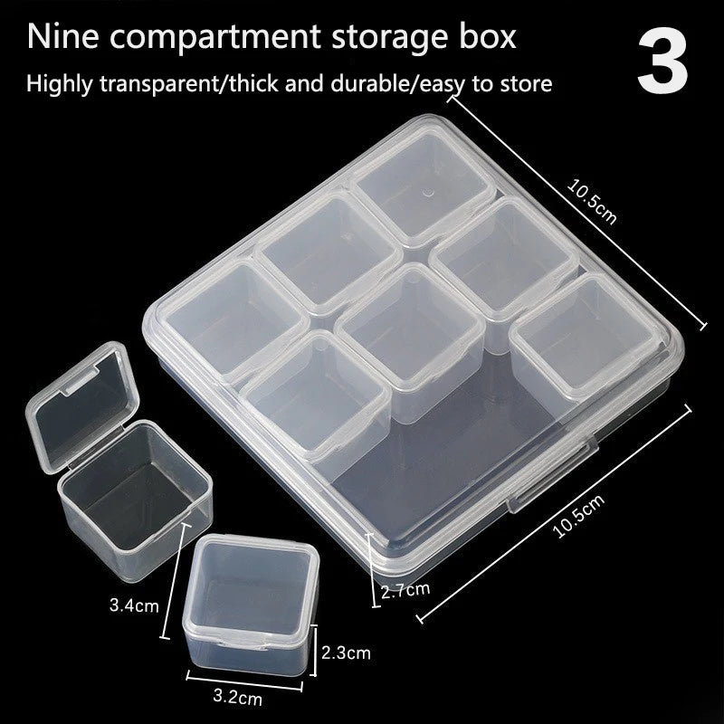 1/6/9/15/30Grids DIY Diamond Jewelry Storage Box Grids Clear Nail Art Rhinestones Tools Beads Display Storage Case Organizer Box