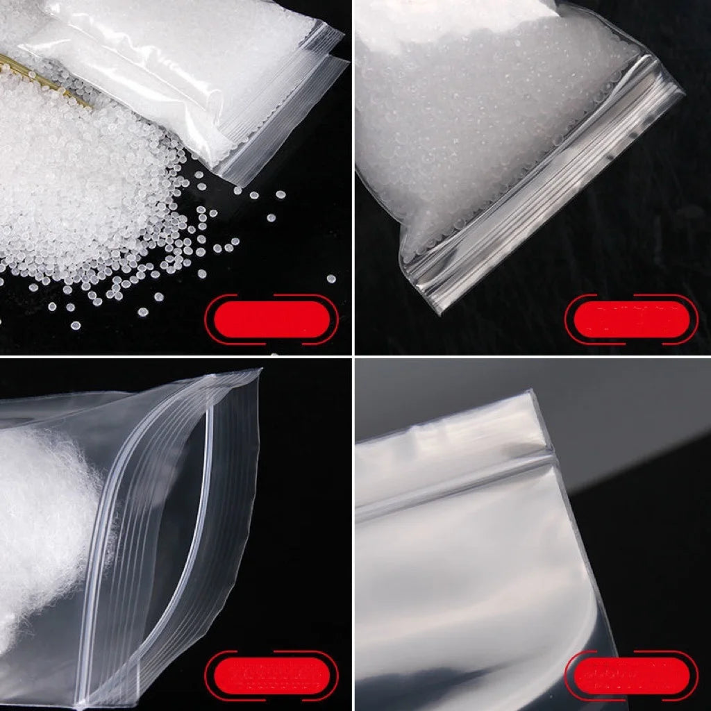 100Pcs/lot Small Zip Lock Plastic Bags Transparent Bag Reclosable Vacuum Storage Bag Clear Bags Ziplock Food Storage zip 2030