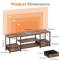 63" TV Stand for Up to 75" TVs — Entertainment Center with Power Outlets, USB, Adjustable Shelf & Storage