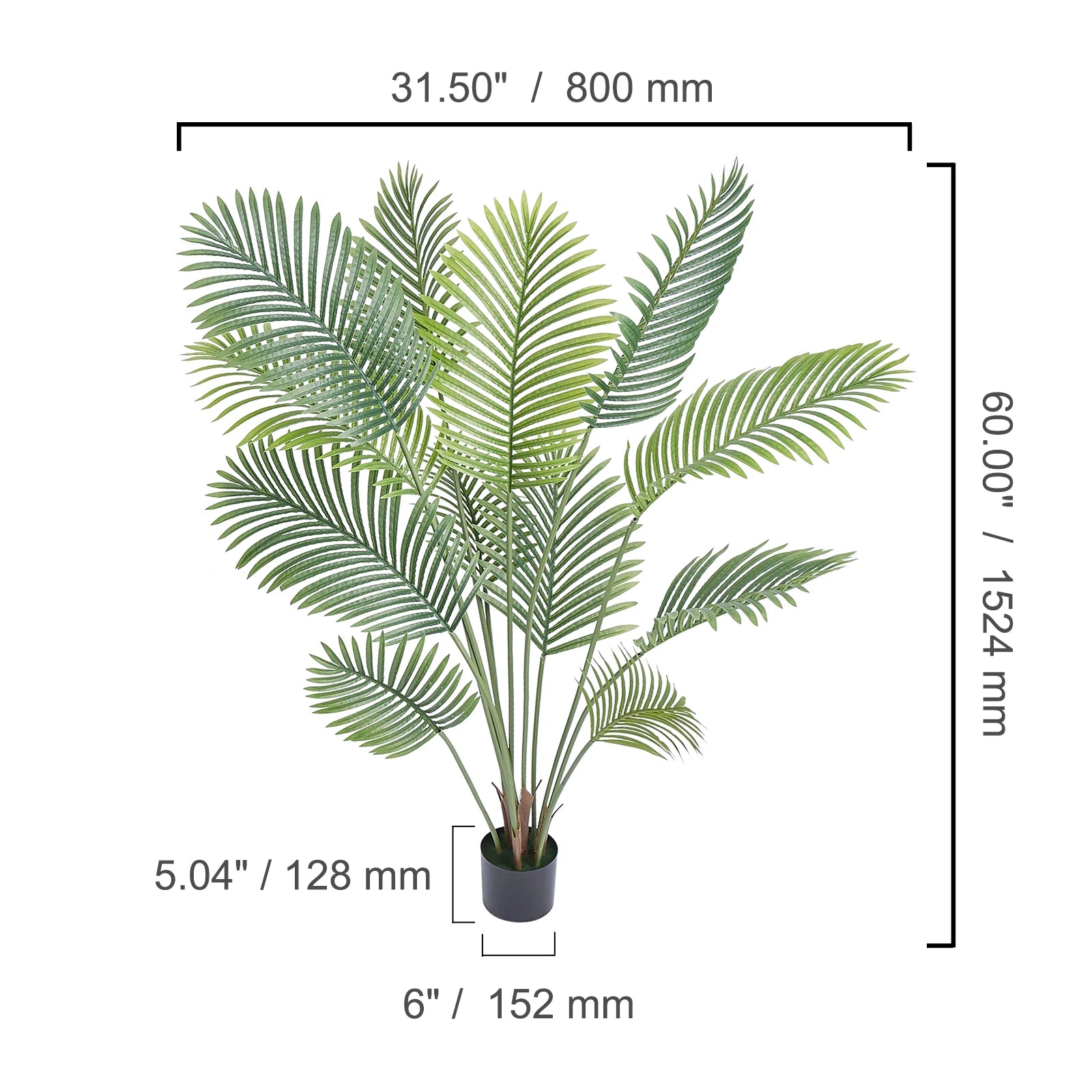 SucceBuy Artificial Palm Tree | 4ft / 5ft / 6ft | Lifelike Faux Plant for Home & Office