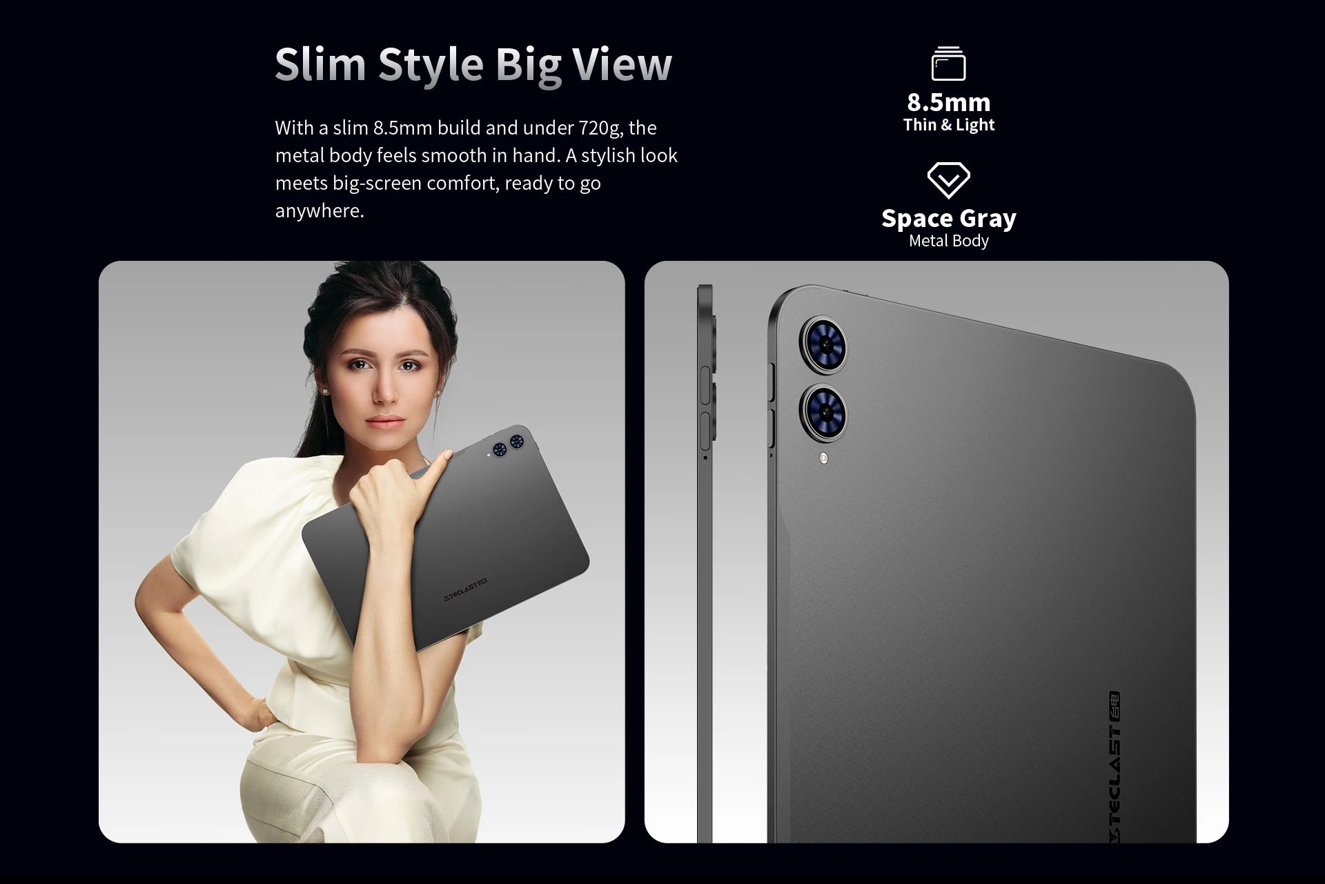 Teclast T65 Tablet 13.4" 2K 120Hz Android 16 Tablets Unisoc T7280 Octa Core Max 26GB RAM 128GB ROM 8000mAh 4G LTE