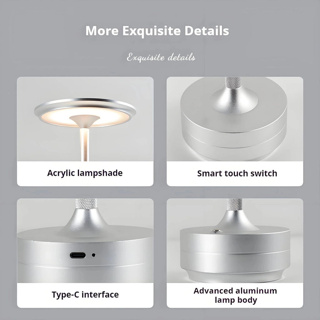 KFV Rechargeable Wireless Table Lamp – Set of 2, Dimmable LED Touch Sensor Night Light for Bedroom, Hotel & Bar