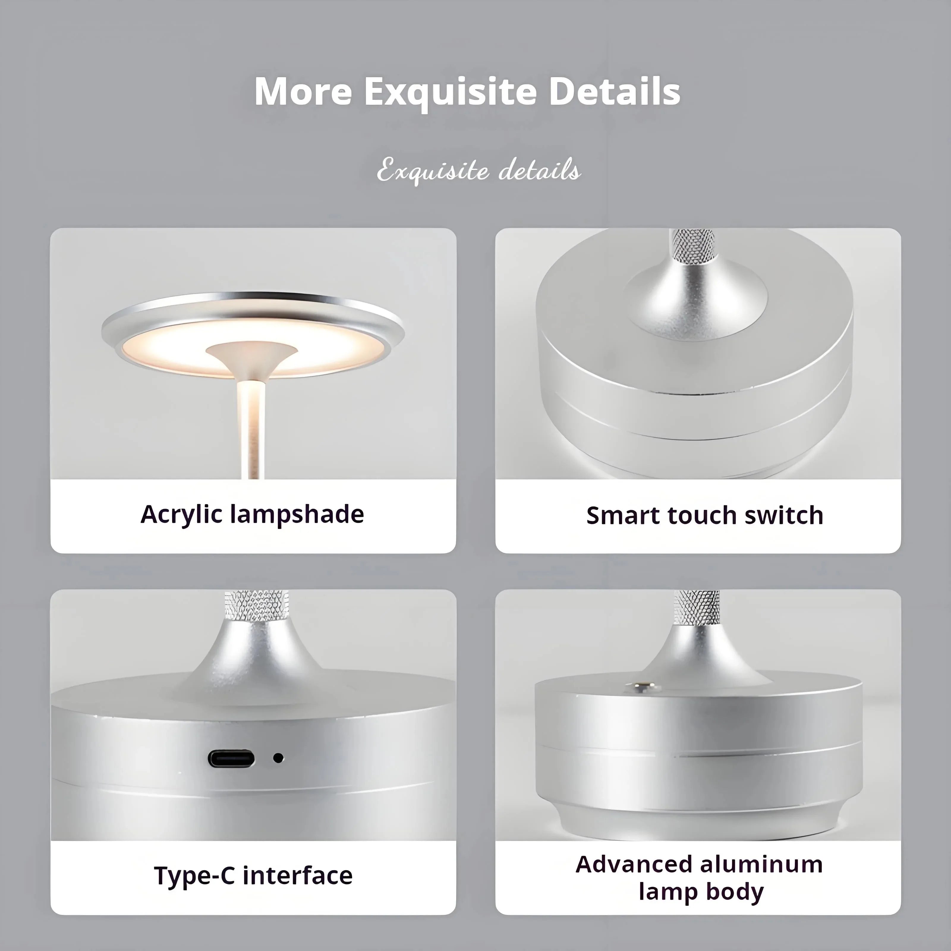 KFV Rechargeable Wireless Table Lamp – Set of 2, Dimmable LED Touch Sensor Night Light for Bedroom, Hotel & Bar
