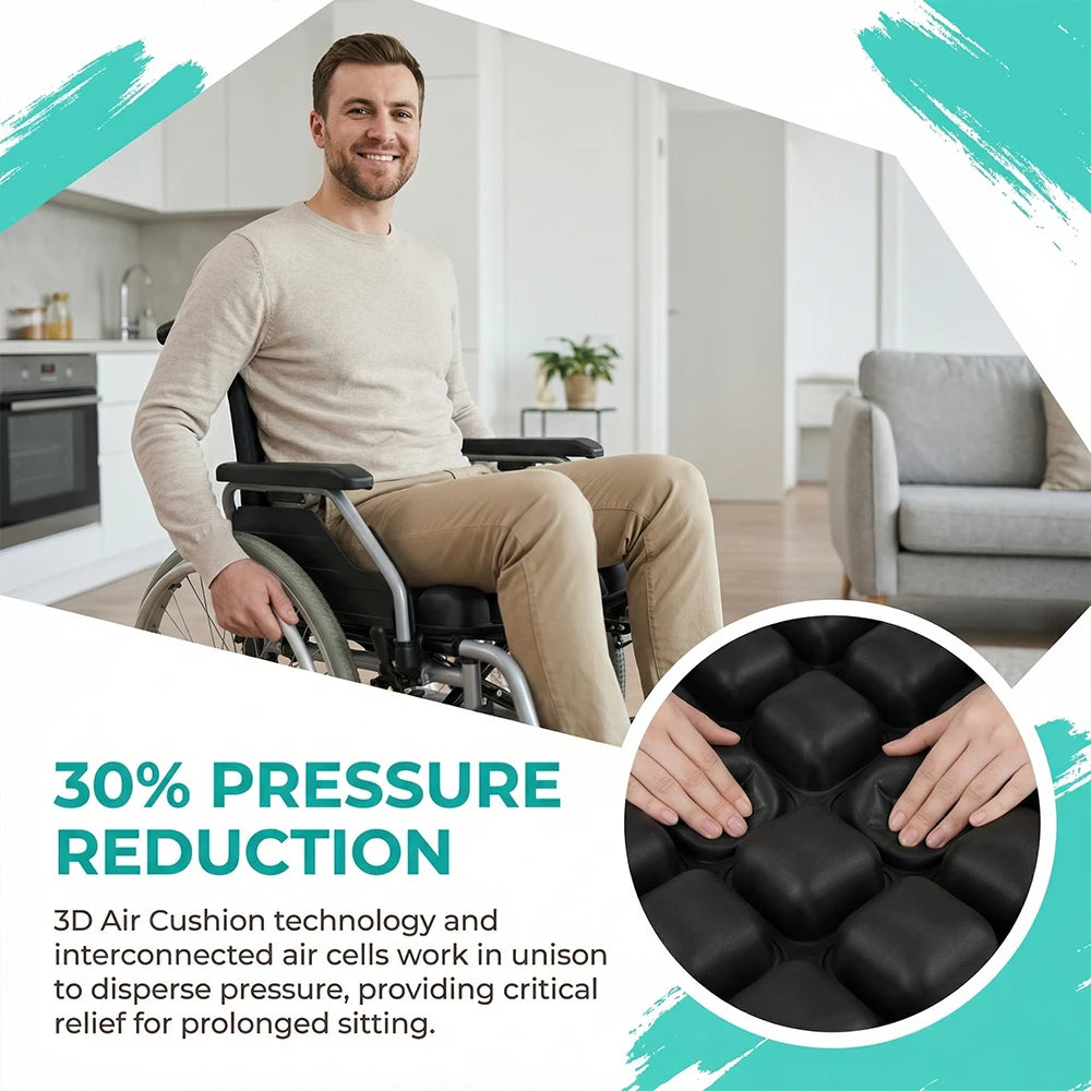 49-Cell Air Seat Cushion – Breathable Knitted Ergonomic Cushion for Office, Home & Outdoor Use