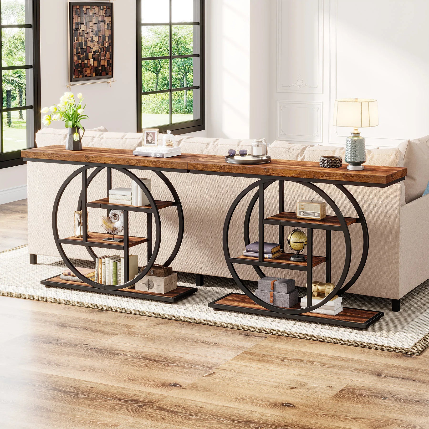 41.3" Industrial Console Table — 4-Tier Entryway Sofa Table for Hallway, Living Room & Foyer