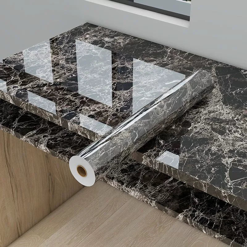 Marble Peel & Stick Wallpaper - Waterproof Oil-Proof Self-Adhesive PVC Film for Kitchen, Countertops & Cabinets