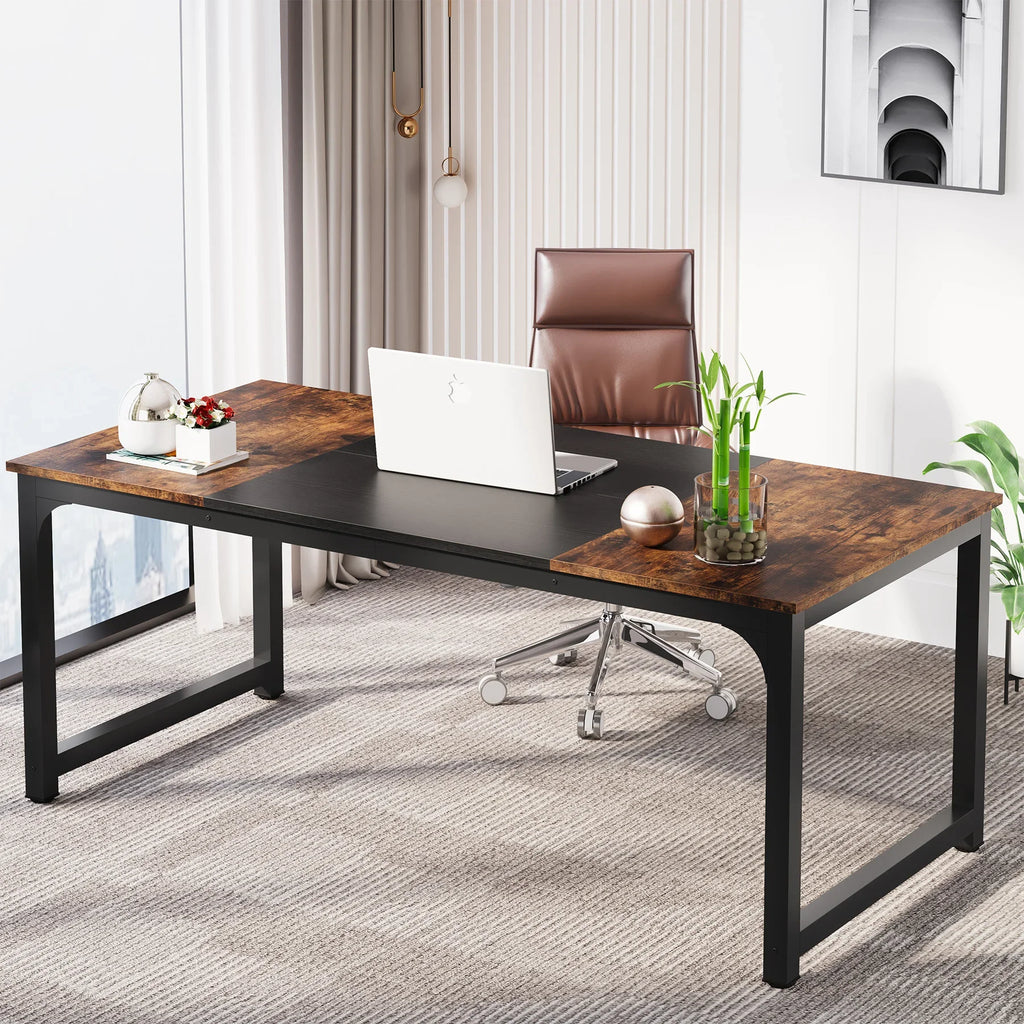 70" Large Executive Office Desk — Modern Computer & Writing Workstation for Home Office