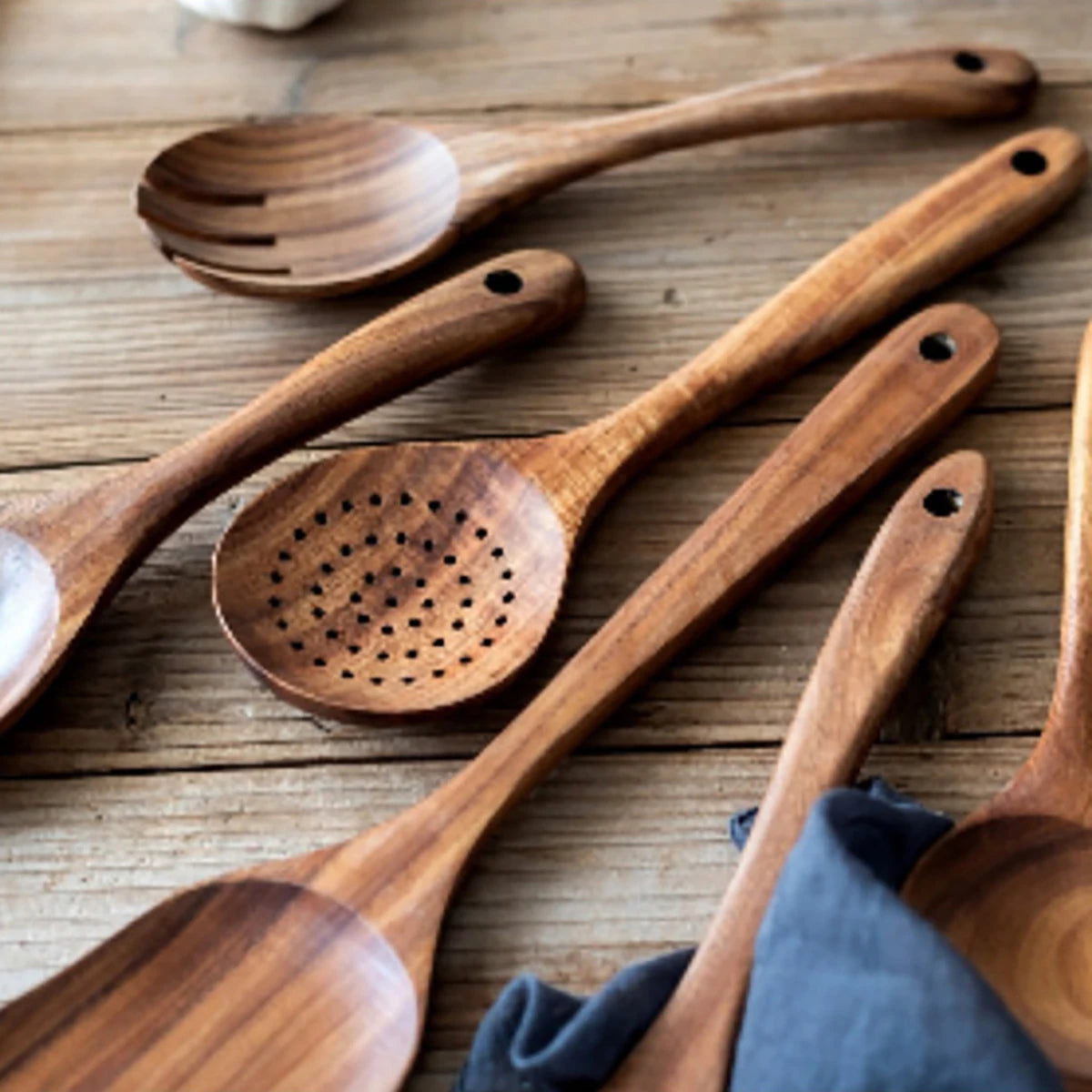 Wood Kitchenware Cooking Set Household Spatula Spoon Set Salad Spoon Fork Stirring Spoon Kitchen Baking Set