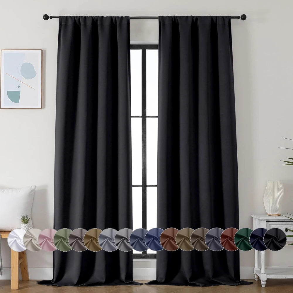 Blackout Curtain Panel — 90–99% Light Blocking, Thermal Insulated, Grommet Top, 100% Polyester