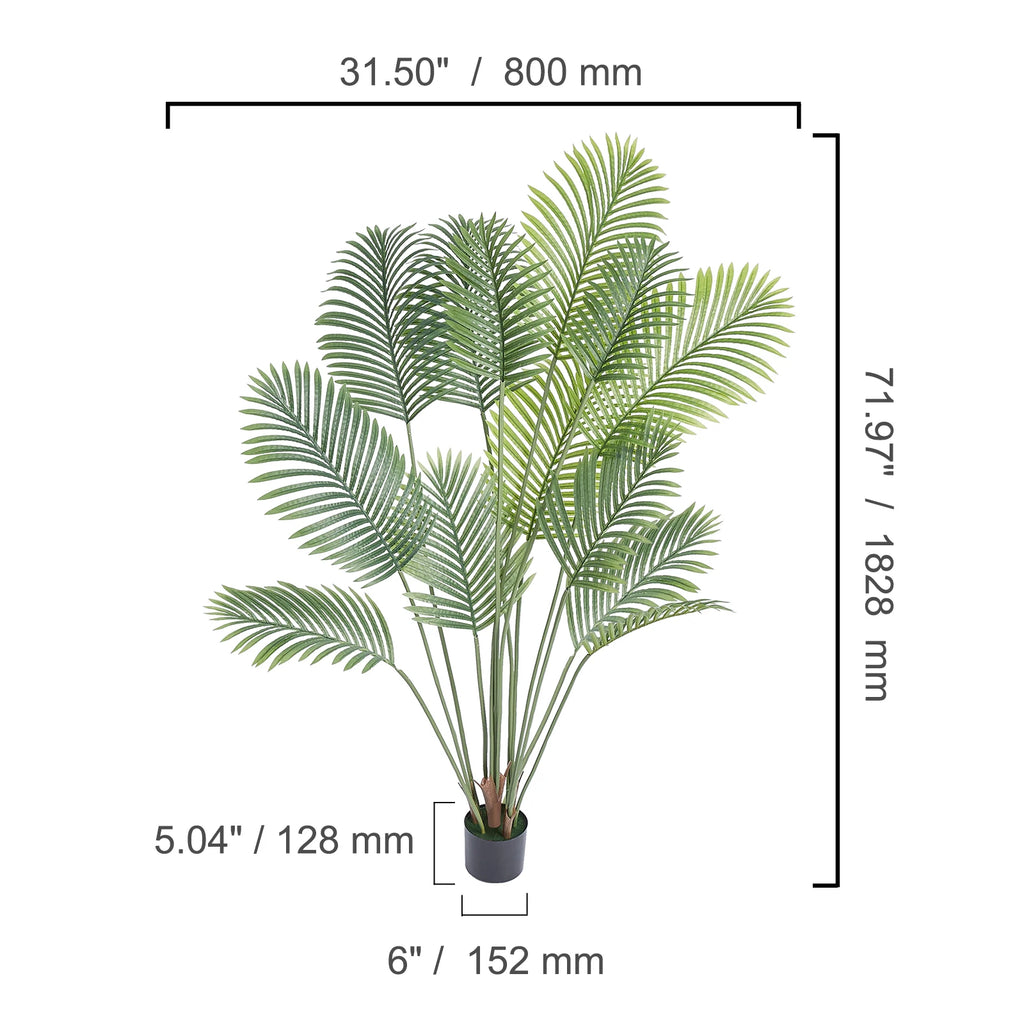 SucceBuy Artificial Palm Tree | 4ft / 5ft / 6ft | Lifelike Faux Plant for Home & Office