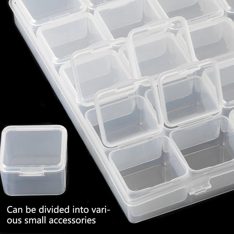 1/6/9/15/30Grids DIY Diamond Jewelry Storage Box Grids Clear Nail Art Rhinestones Tools Beads Display Storage Case Organizer Box