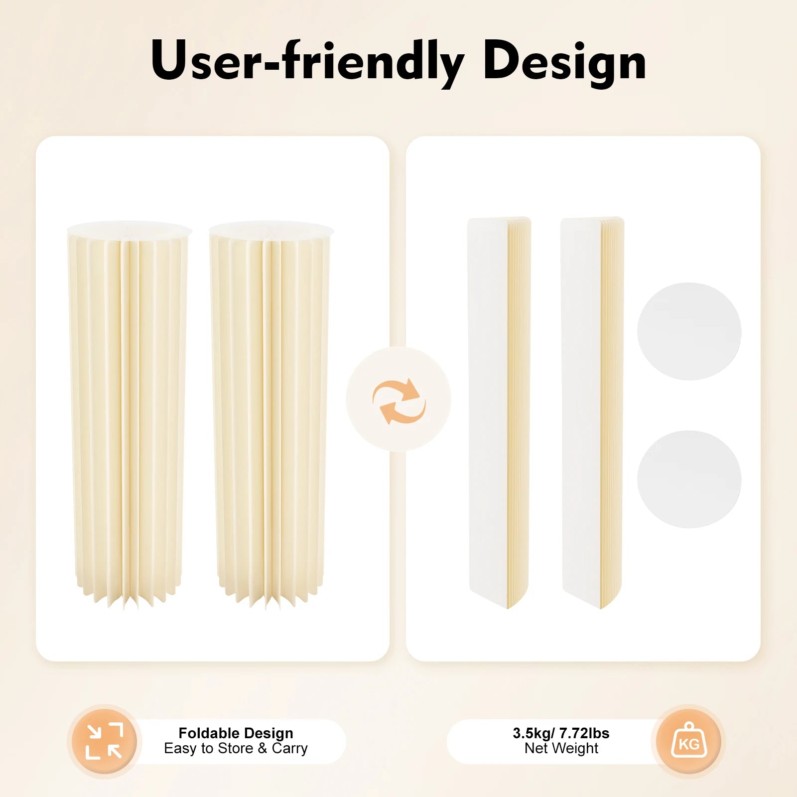 2PCS Honeycomb Cardboard Cylinder Pedestal Stands | 100cm Tall | 110lb Capacity