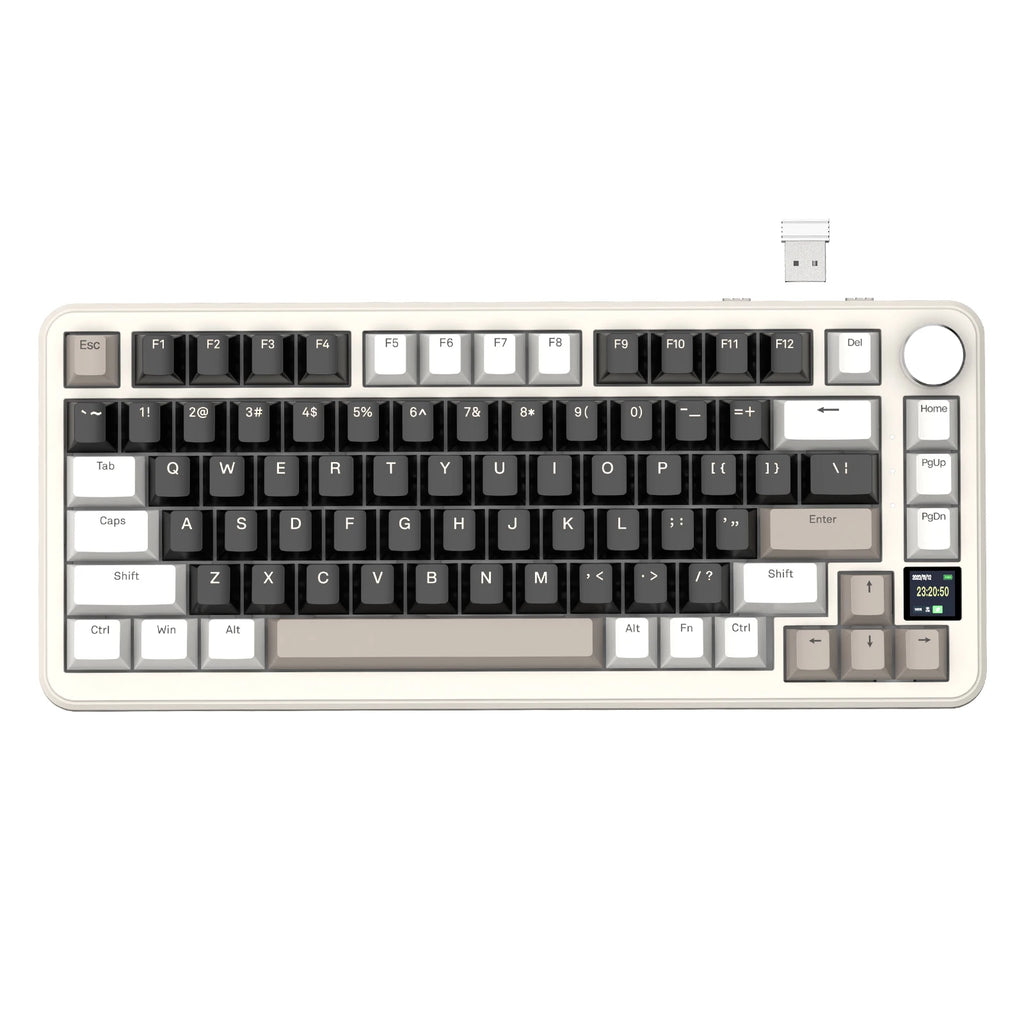 ATTACK SHARK X85Pro 75% Mechanical Keyboard with Screen & Knob Hot Swappable Wireless 2.4GHz/Bluetooth/Wired RGB Gasket Mount QM