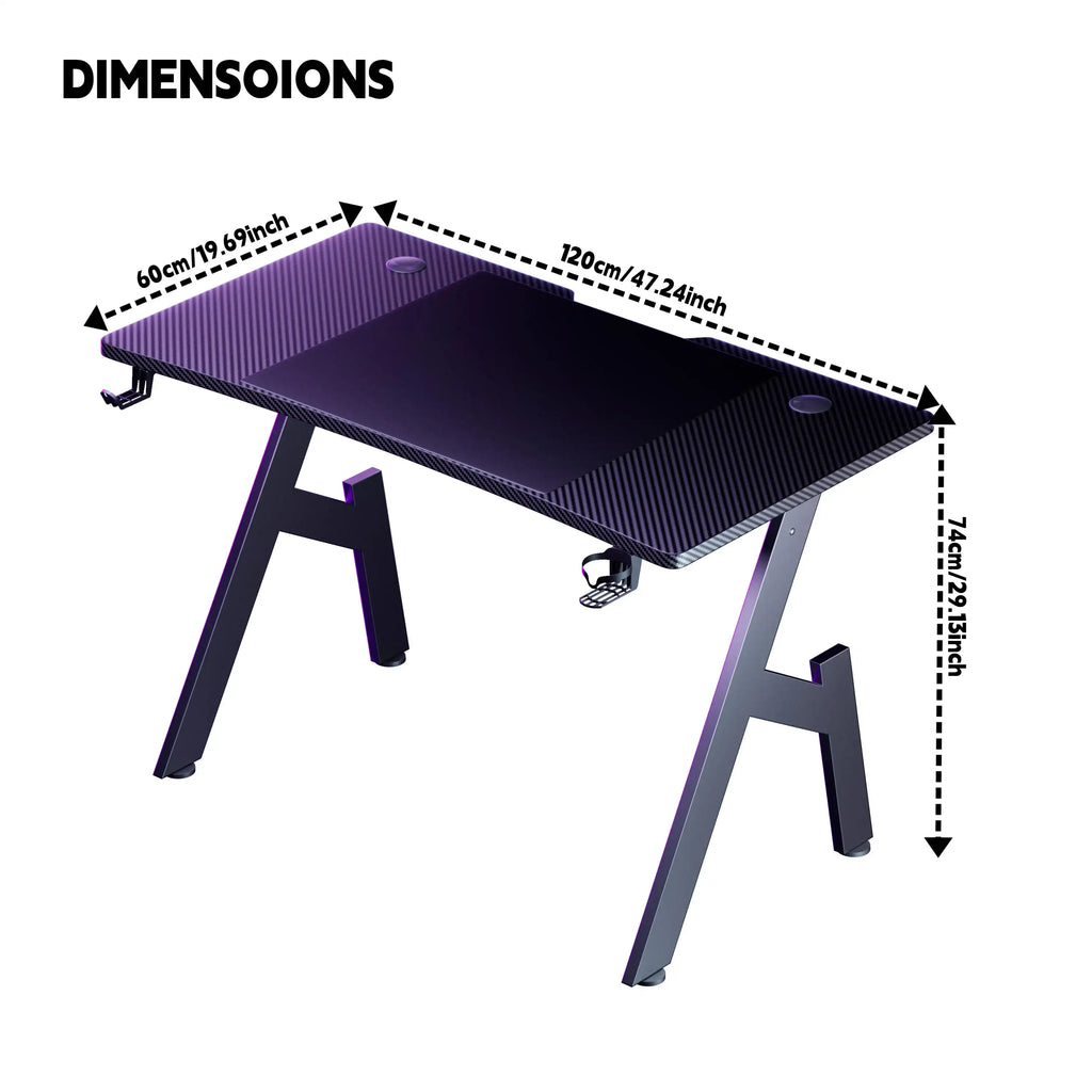 A-Shaped Carbon Fiber Ergonomic Gaming Desk - BaseMaxCore