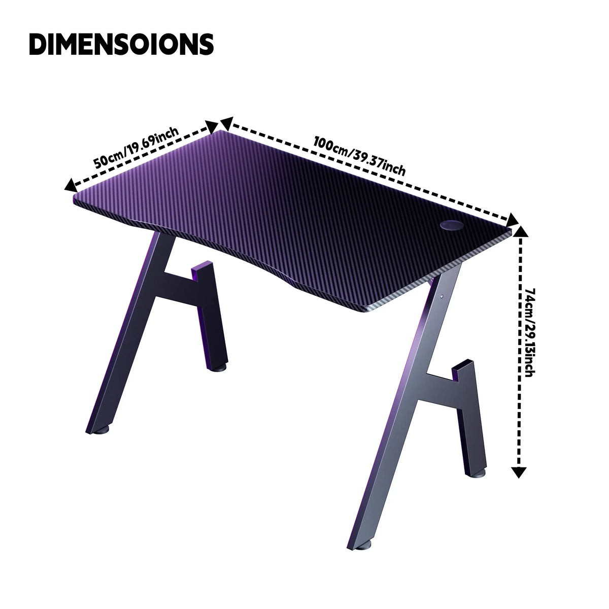 A-Shaped Carbon Fiber Ergonomic Gaming Desk - BaseMaxCore