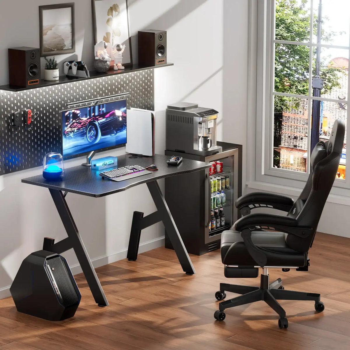 A-Shaped Carbon Fiber Ergonomic Gaming Desk - BaseMaxCore