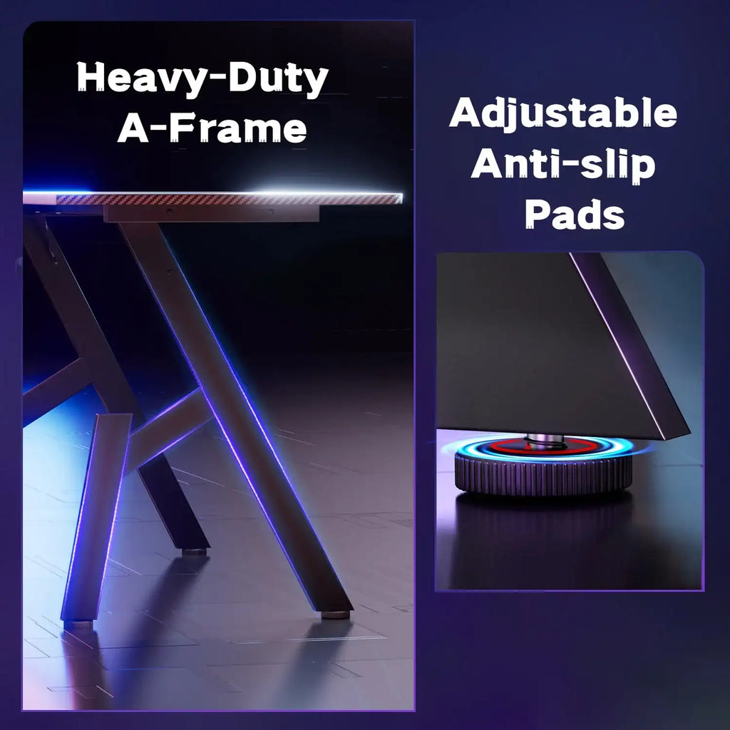 A-Shaped Carbon Fiber Ergonomic Gaming Desk - BaseMaxCore