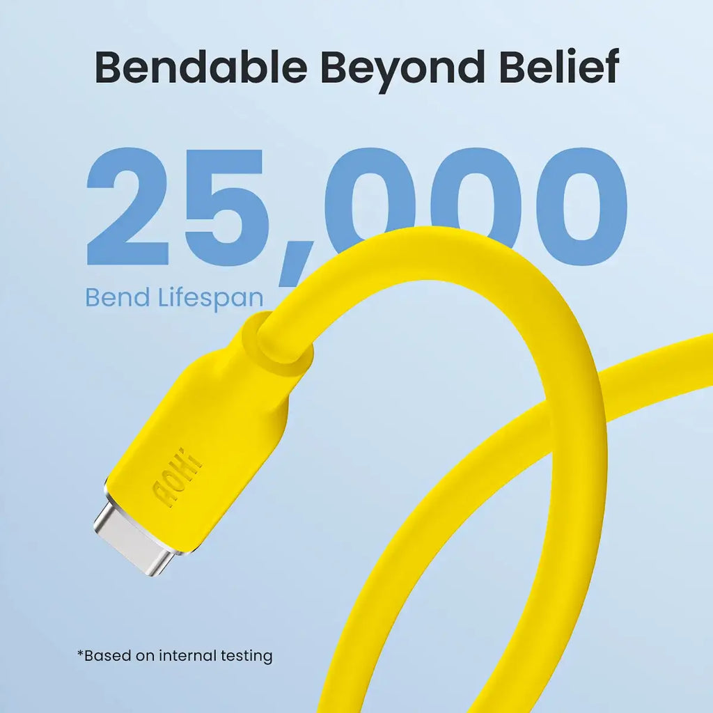 AOHI 140W USB-C to USB-C Fast Charging Silicone Cable 3.3ft - BaseMaxCore